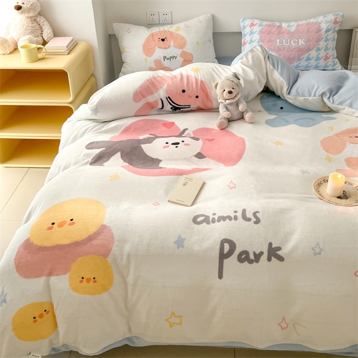 91家纺网 家纺一手货源 找家纺 顾里家纺 2023新款大版宝宝绒套件-设计师款 动物玩偶