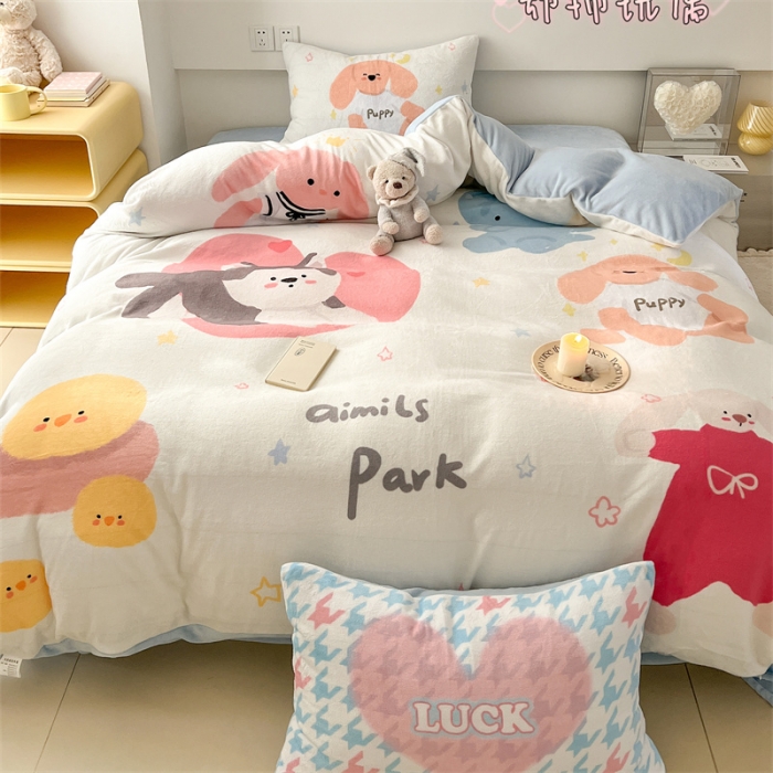 91家纺网 家纺一手货源 找家纺 顾里家纺 2023新款大版宝宝绒套件-设计师款 动物玩偶