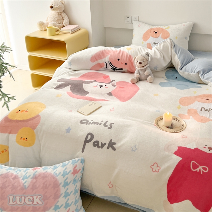 91家纺网 家纺一手货源 找家纺 顾里家纺 2023新款大版宝宝绒套件-设计师款 动物玩偶