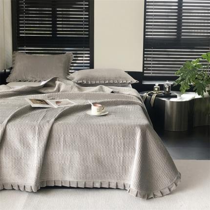 91家纺网 家纺一手货源 找家纺 时亿 2023新款全消260克婴肤绒床盖三件套 雅灰