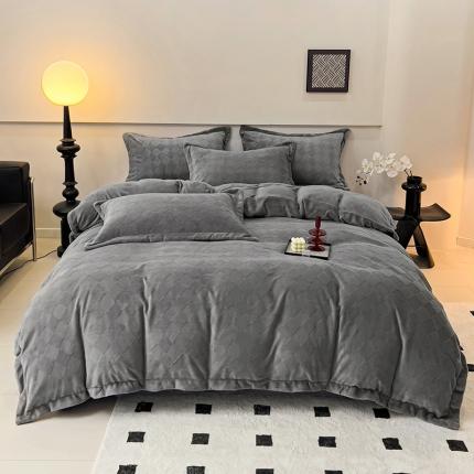 91家纺网 家纺一手货源 找家纺 （总）米奈家居 2024新款A类高克重牛奶绒四件套-瑞利