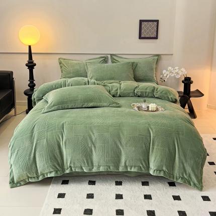 91家纺网 家纺一手货源 找家纺 （总）米奈家居 2024新款A类高克重牛奶绒四件套-瑞利