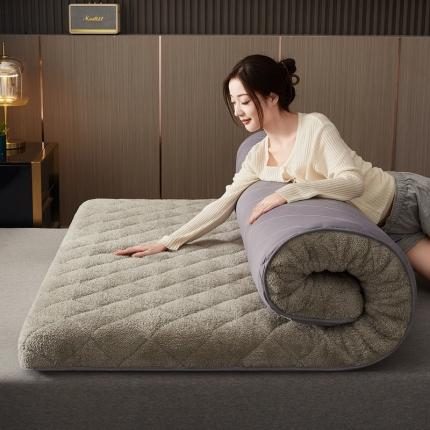 祁恋婷家居 2023新款羊羔绒保暖床垫【床垫遮盖物】 高级灰