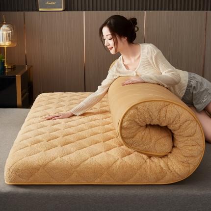 祁恋婷家居 2023新款羊羔绒保暖床垫【床垫遮盖物】 卡其色