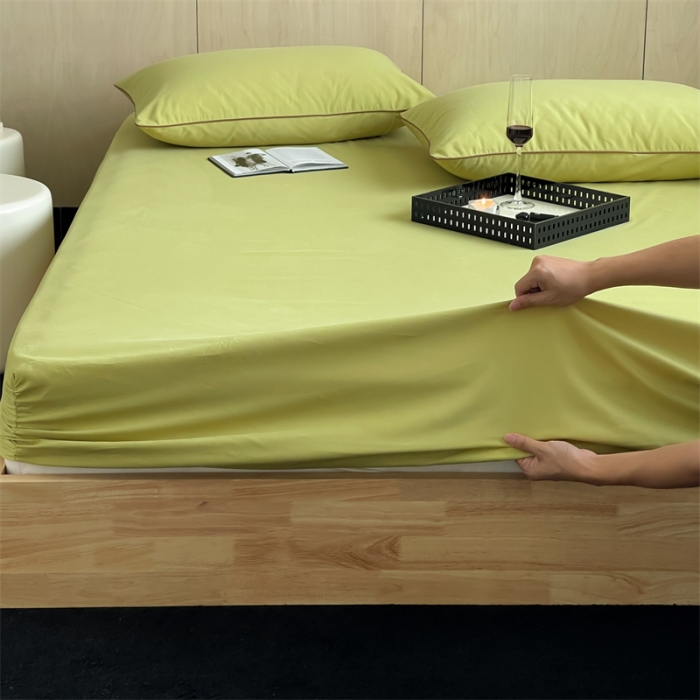91家纺网 家纺一手货源 找家纺 三味舒屋 2024新款加厚50s全棉磨毛单品床笠床单系列 初秋绿