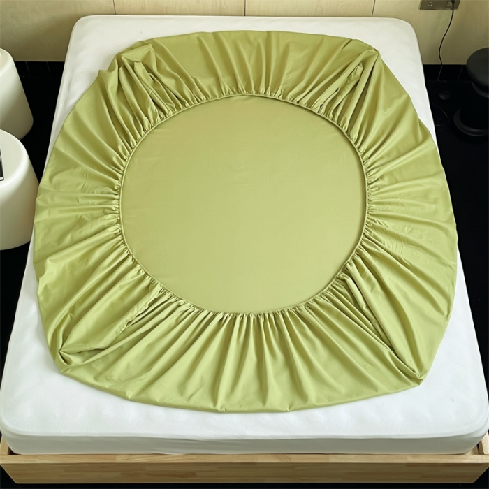 91家纺网 家纺一手货源 找家纺 三味舒屋 2024新款加厚50s全棉磨毛单品床笠床单系列 初秋绿