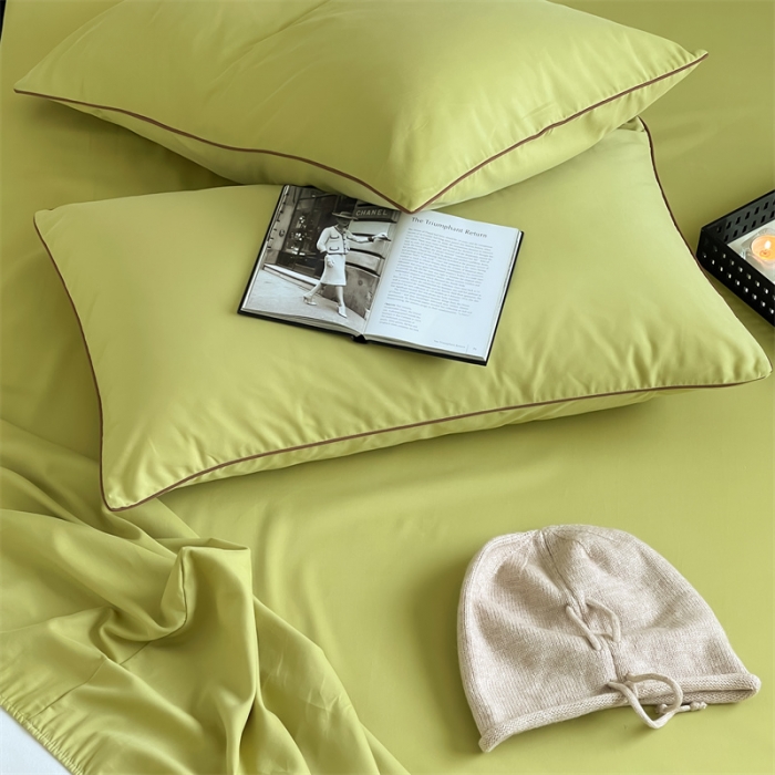 91家纺网 家纺一手货源 找家纺 三味舒屋 2024新款加厚50s全棉磨毛单品床笠床单系列 初秋绿