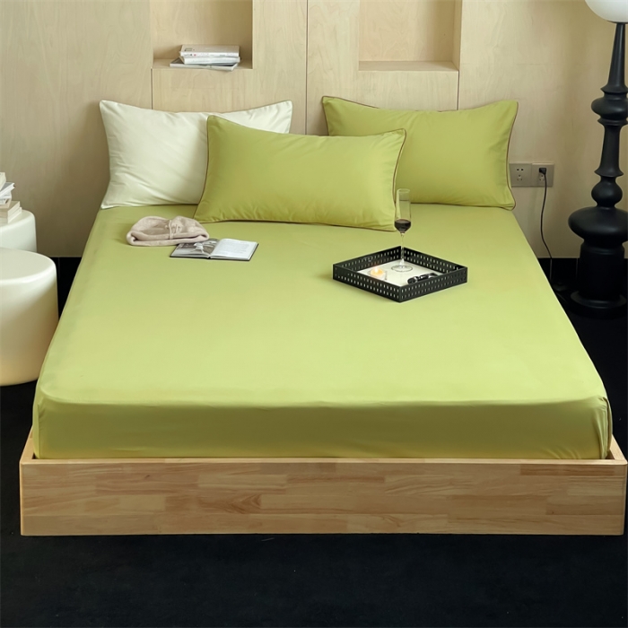 91家纺网 家纺一手货源 找家纺 三味舒屋 2024新款加厚50s全棉磨毛单品床笠床单系列 初秋绿