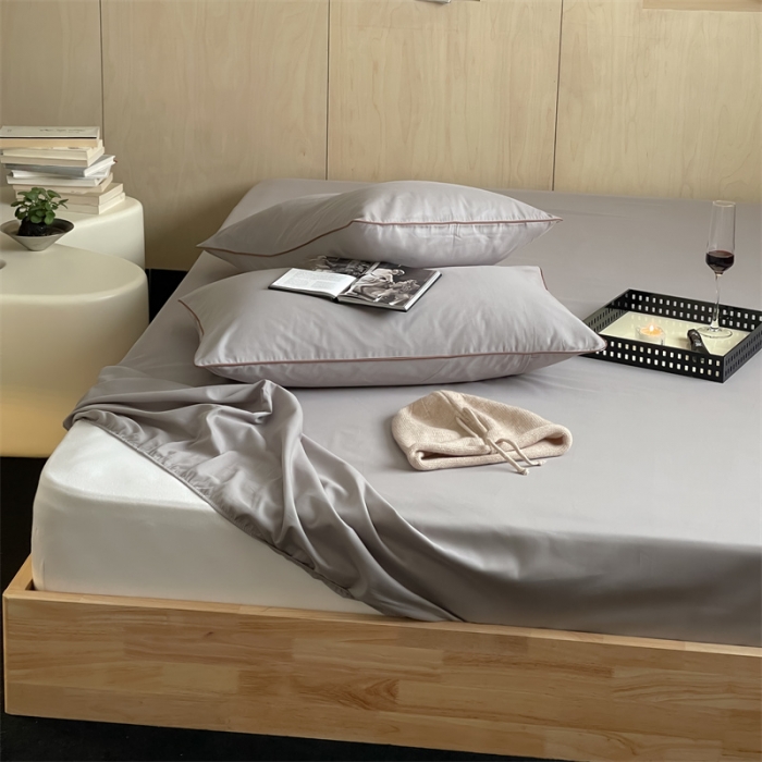 91家纺网 家纺一手货源 找家纺 三味舒屋 2024新款加厚50s全棉磨毛单品床笠床单系列 拉斯灰