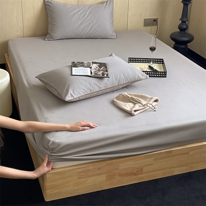 91家纺网 家纺一手货源 找家纺 三味舒屋 2024新款加厚50s全棉磨毛单品床笠床单系列 拉斯灰