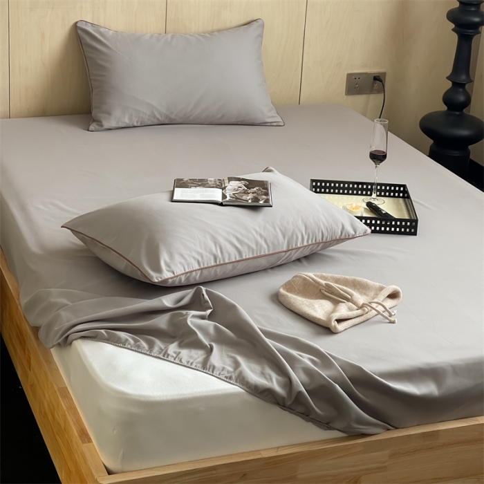 91家纺网 家纺一手货源 找家纺 三味舒屋 2024新款加厚50s全棉磨毛单品床笠床单系列 拉斯灰