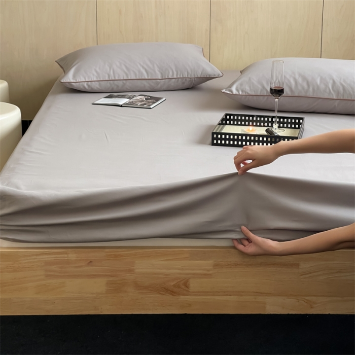 91家纺网 家纺一手货源 找家纺 三味舒屋 2024新款加厚50s全棉磨毛单品床笠床单系列 拉斯灰