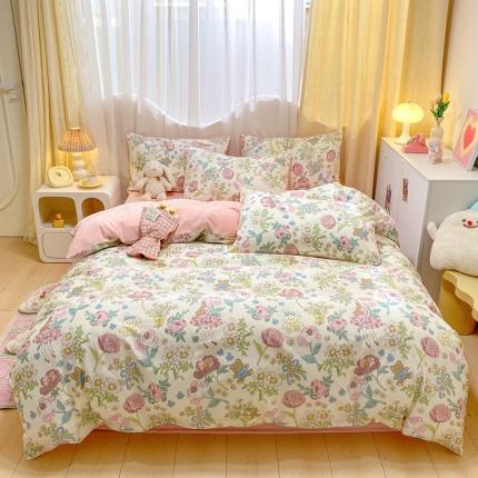 91家纺网 家纺一手货源 找家纺 曼之夏 2023新款棉加绒四件套 秘密花园-棉加绒