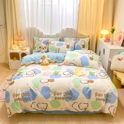 91家纺网 家纺一手货源 找家纺 曼之夏 2023新款棉加绒四件套 小可爱-棉加绒