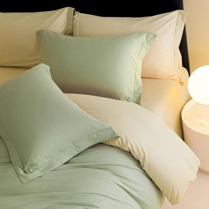 91家纺网 家纺一手货源 找家纺 秀色 2025新款高端50支加厚陶瓷磨毛全棉四件套瑞妮 瑞妮-落日黄2B%松灰