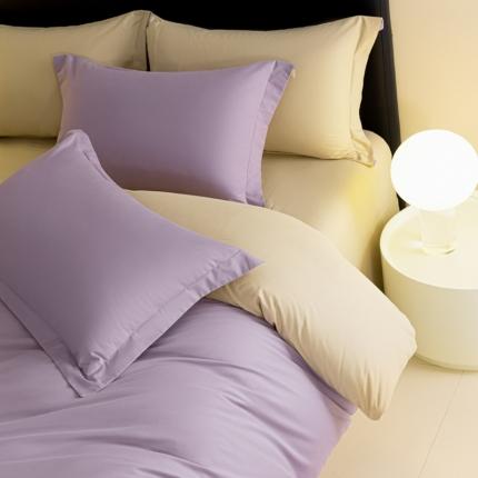 91家纺网 家纺一手货源 找家纺 秀色 2025新款高端50支加厚陶瓷磨毛全棉四件套瑞妮 瑞妮-落日黄2B%松灰