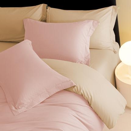 91家纺网 家纺一手货源 找家纺 秀色 2025新款高端50支加厚陶瓷磨毛全棉四件套瑞妮 瑞妮-落日黄2B%松灰