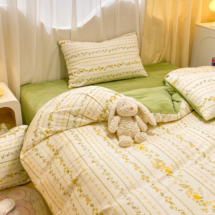 91家纺网 家纺一手货源 找家纺 曼之夏 2023新款棉加绒四件套 巴洛克暖阳-棉加绒