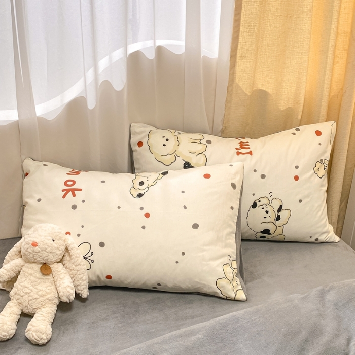 91家纺网 家纺一手货源 找家纺 曼之夏 2023新款棉加绒四件套 呆萌狗-棉加绒