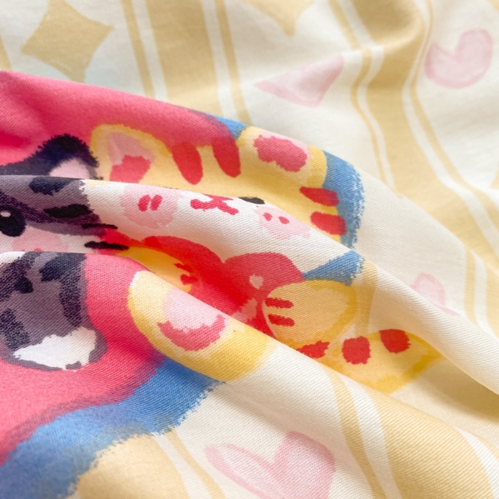 91家纺网 家纺一手货源 找家纺 曼之夏 2023新款棉加绒四件套 喵星人-棉加绒