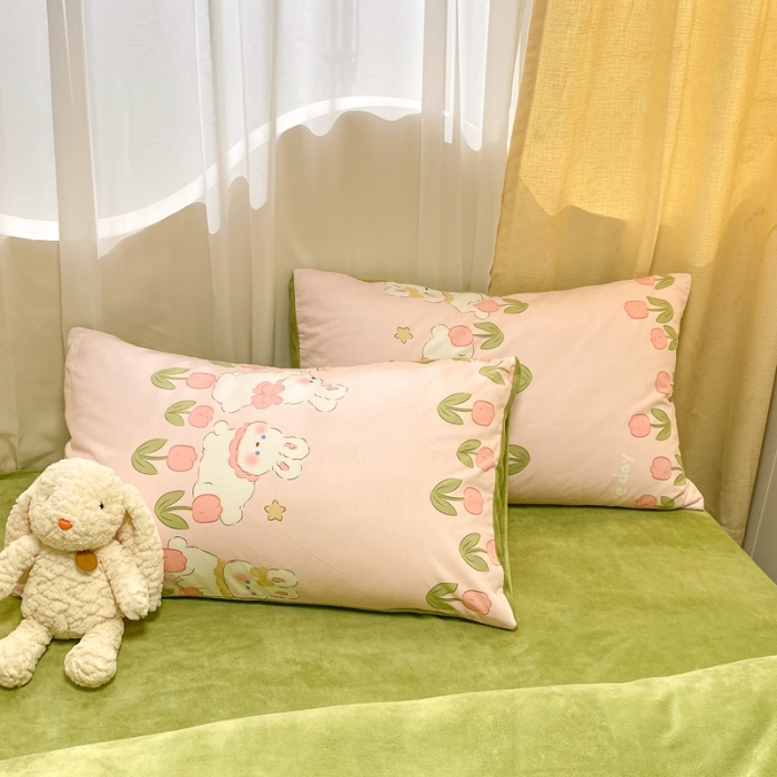 91家纺网 家纺一手货源 找家纺 曼之夏 2023新款棉加绒四件套 情系花香-棉加绒