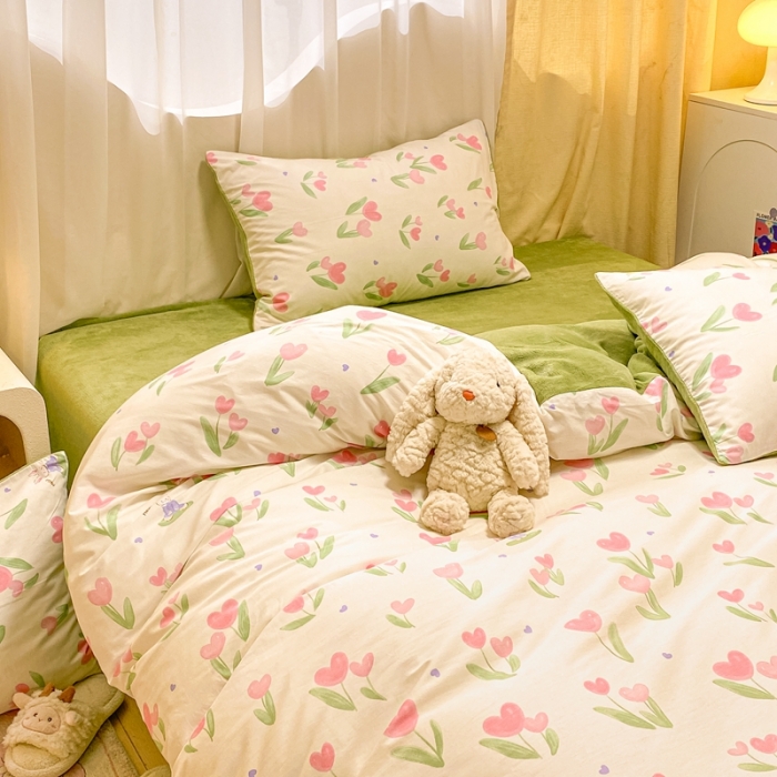 91家纺网 家纺一手货源 找家纺 曼之夏 2023新款棉加绒四件套 兔小姐-棉加绒