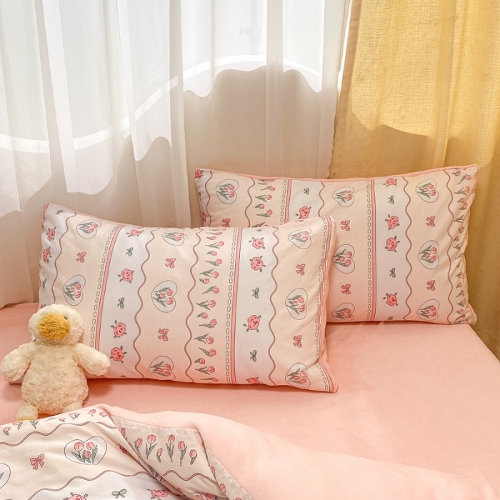 91家纺网 家纺一手货源 找家纺 曼之夏 2023新款棉加绒四件套 温柔花梦-棉加绒