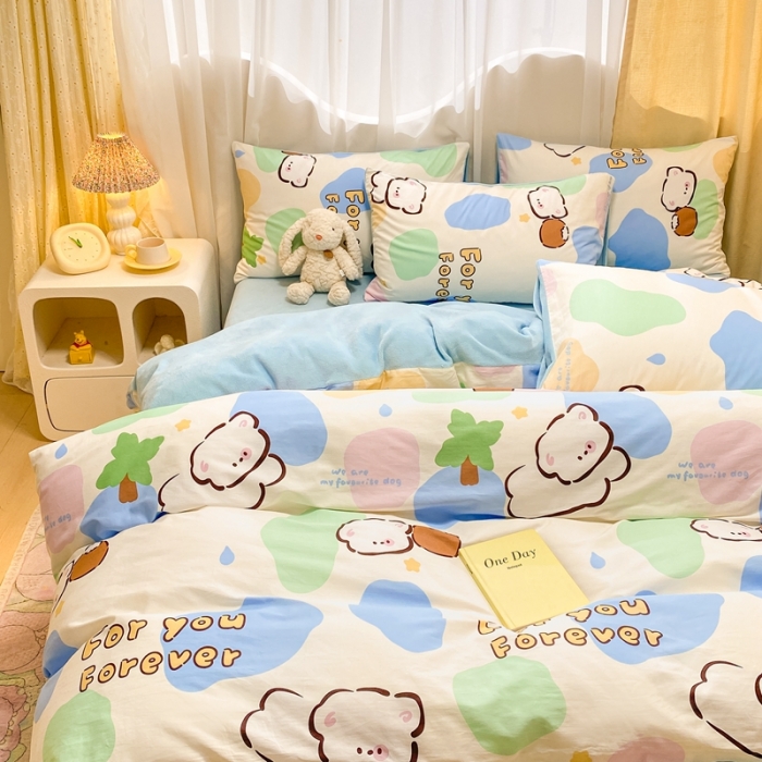 91家纺网 家纺一手货源 找家纺 曼之夏 2023新款棉加绒四件套 小可爱-棉加绒