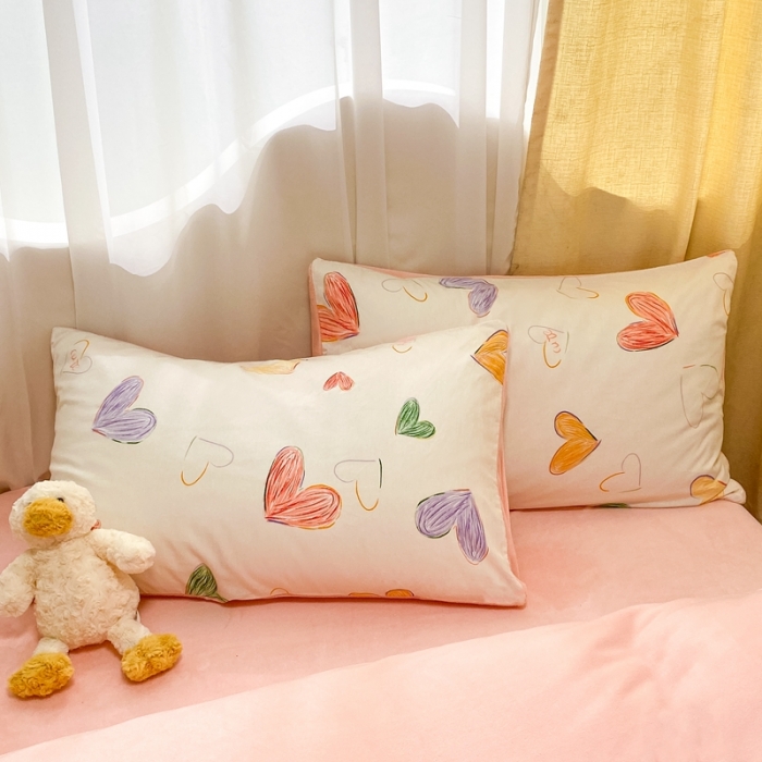 91家纺网 家纺一手货源 找家纺 曼之夏 2023新款棉加绒四件套 心元素-棉加绒