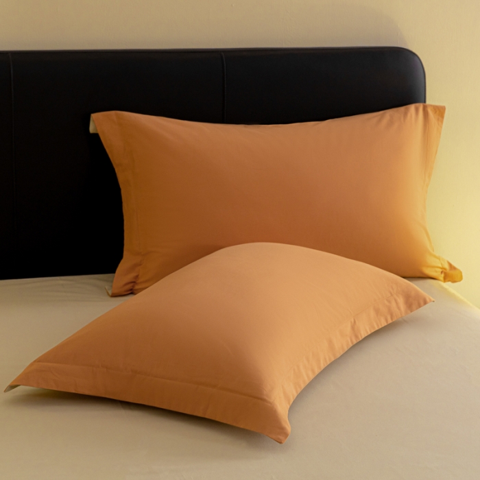 91家纺网 家纺一手货源 找家纺 秀色 2025新款高端50支加厚陶瓷磨毛全棉四件套瑞妮 瑞妮-桔红2B%奶油