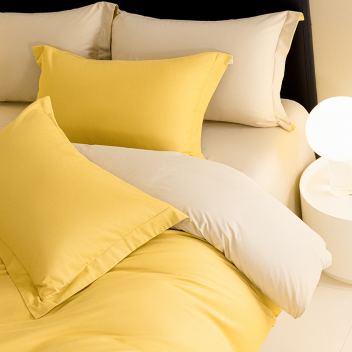 91家纺网 家纺一手货源 找家纺 秀色 2025新款高端50支加厚陶瓷磨毛全棉四件套瑞妮 瑞妮-落日黄2B%奶油