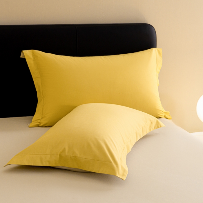 91家纺网 家纺一手货源 找家纺 秀色 2025新款高端50支加厚陶瓷磨毛全棉四件套瑞妮 瑞妮-落日黄2B%奶油