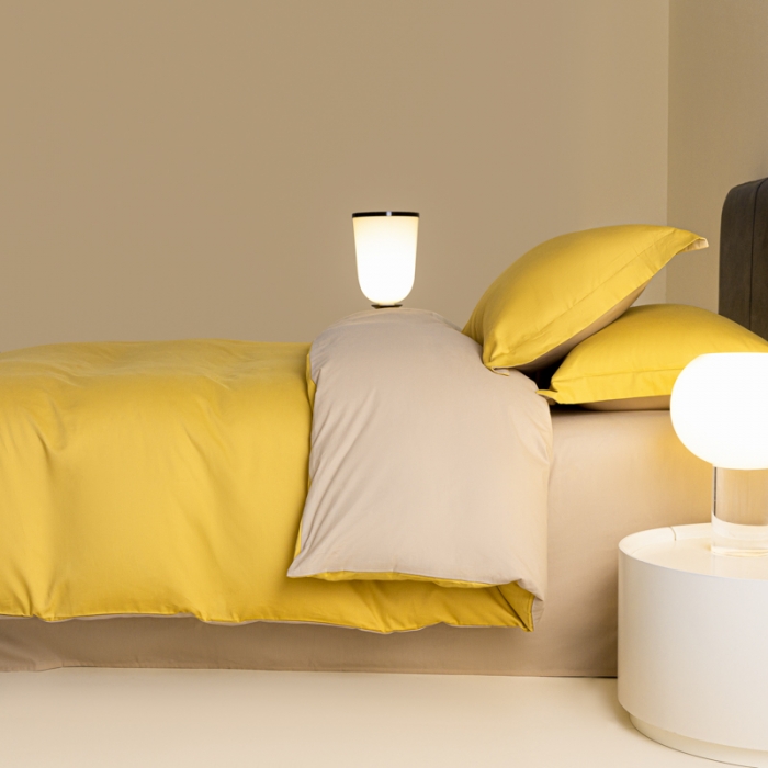 91家纺网 家纺一手货源 找家纺 秀色 2025新款高端50支加厚陶瓷磨毛全棉四件套瑞妮 瑞妮-落日黄2B%奶油