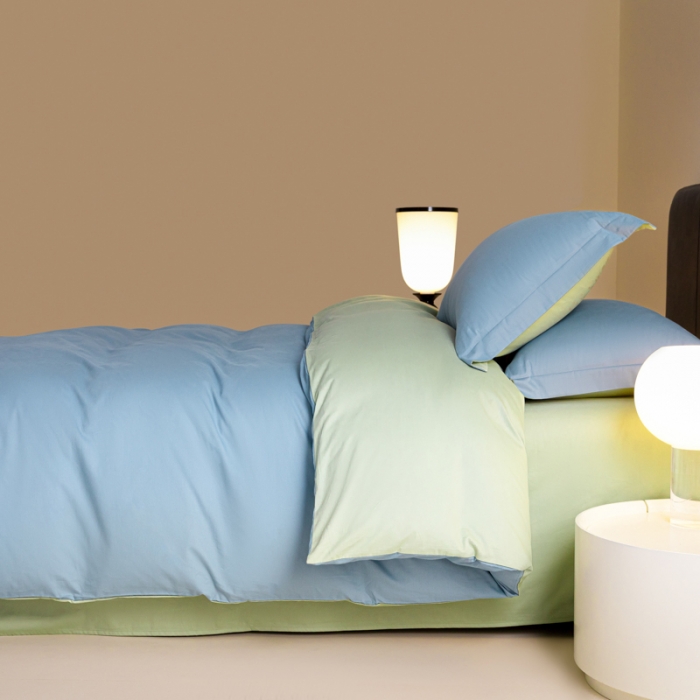 91家纺网 家纺一手货源 找家纺 秀色 2025新款高端50支加厚陶瓷磨毛全棉四件套瑞妮 瑞妮-窃蓝2B%青提绿