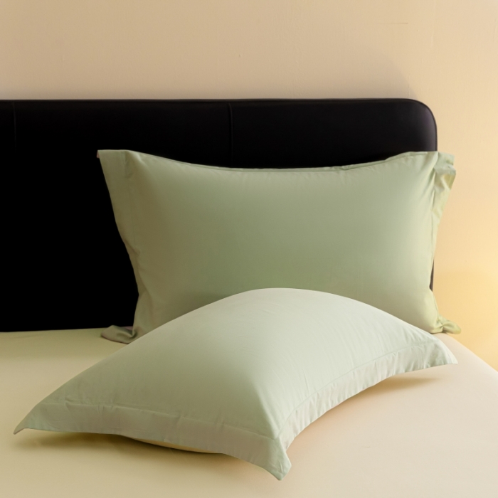 91家纺网 家纺一手货源 找家纺 秀色 2025新款高端50支加厚陶瓷磨毛全棉四件套瑞妮 瑞妮-青提绿2B%奶油