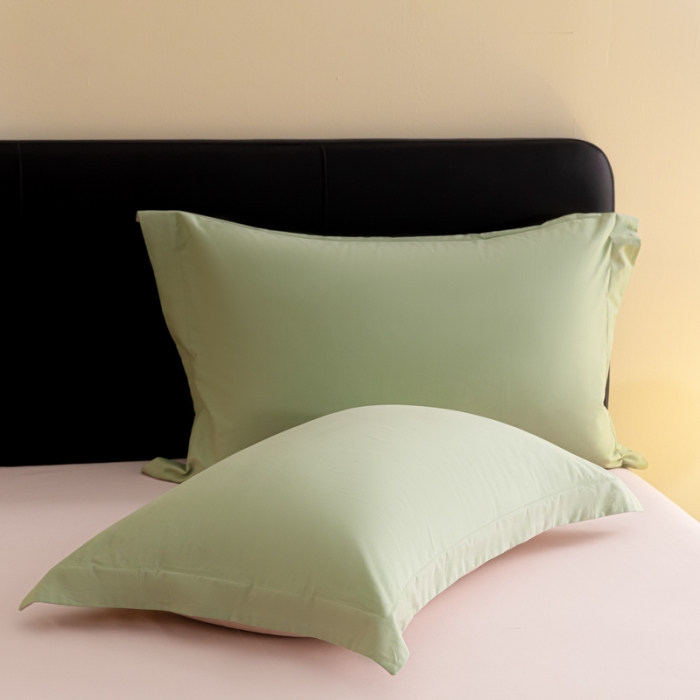 91家纺网 家纺一手货源 找家纺 秀色 2025新款高端50支加厚陶瓷磨毛全棉四件套瑞妮 瑞妮-青提绿2B%桃红