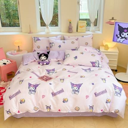 91家纺网 家纺一手货源 找家纺 曼之夏 2023新款全棉三丽鸥卡通四件套 甜甜库洛米