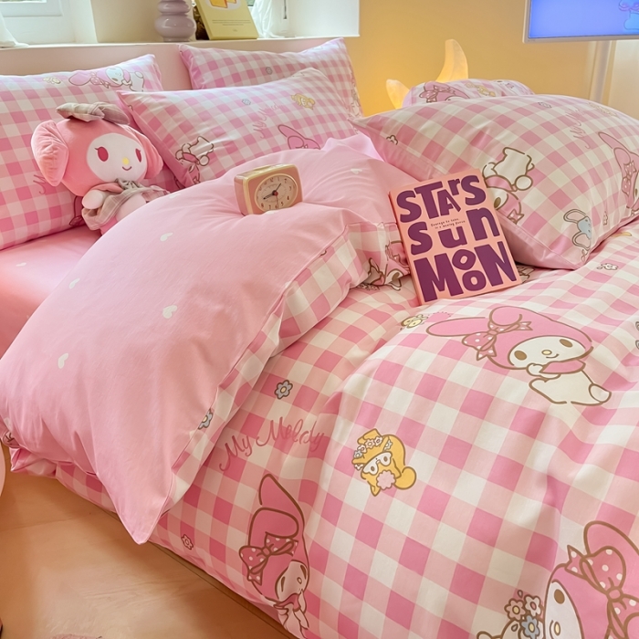 91家纺网 家纺一手货源 找家纺 (总) 曼之夏 2023新款全棉三丽鸥卡通四件套