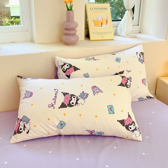 91家纺网 家纺一手货源 找家纺 曼之夏 2023新款全棉三丽鸥卡通四件套 库洛米伙伴