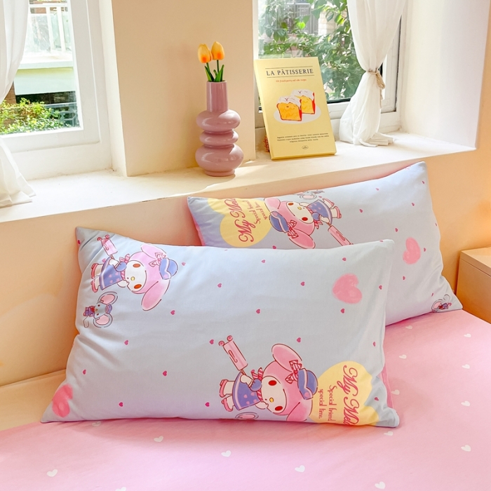 91家纺网 家纺一手货源 找家纺 曼之夏 2023新款全棉三丽鸥卡通四件套 时尚美乐蒂