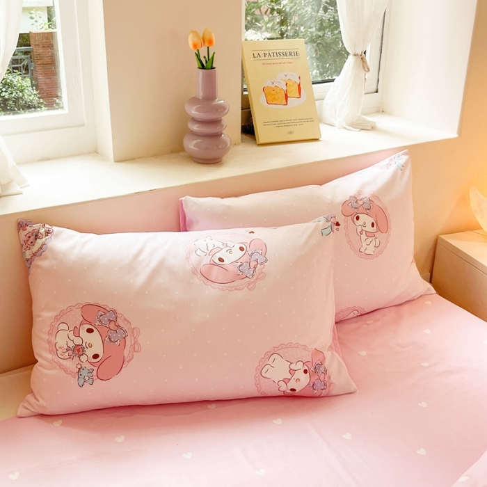 91家纺网 家纺一手货源 找家纺 曼之夏 2023新款全棉三丽鸥卡通四件套 小兔美乐蒂