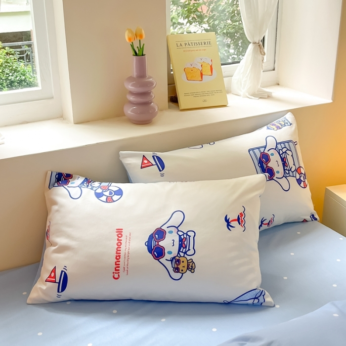 91家纺网 家纺一手货源 找家纺 曼之夏 2023新款全棉三丽鸥卡通四件套 休闲大耳狗