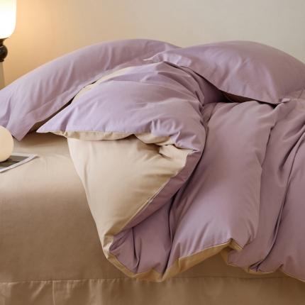 91家纺网 家纺一手货源 找家纺 秀色2025高端50支加厚陶瓷磨毛全棉四件套奶油风瑞妮落日黄+奶油