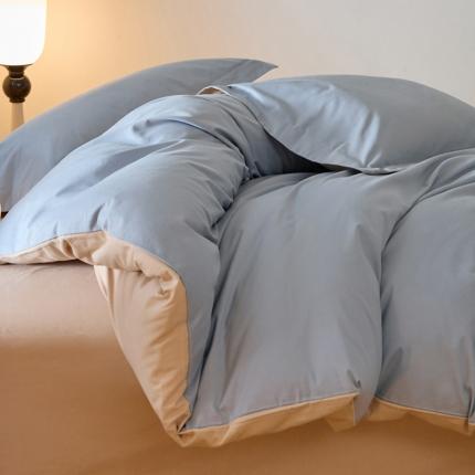 91家纺网 家纺一手货源 找家纺 秀色2025高端50支加厚陶瓷磨毛全棉四件套奶油风瑞妮落日黄+奶油