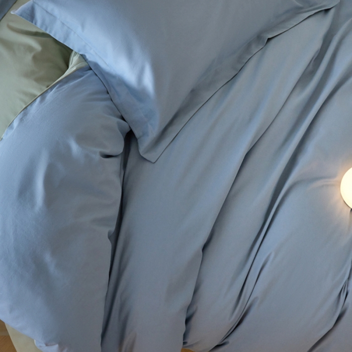 91家纺网 家纺一手货源 找家纺 秀色2025高端50支加厚陶瓷磨毛全棉四件套奶油风瑞妮窃蓝+青提绿