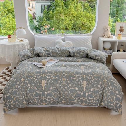 91家纺网 家纺一手货源 找家纺 （总）2024新款60支13376纯棉印花四件套系列-单被套