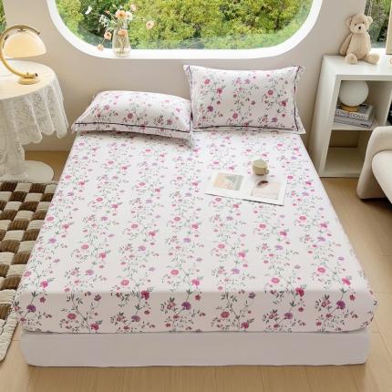 91家纺网 家纺一手货源 找家纺 锦罗绣 新款60支13376纯棉印花四件套系列-单床笠 月婉花庭