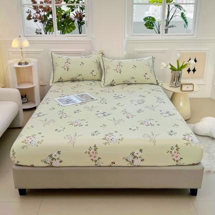 新款60支13376纯棉印花四件套系列-单床笠 春日蜜糖