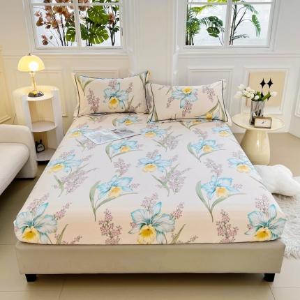 新款60支13376纯棉印花四件套系列-单床笠 甜蜜蜜