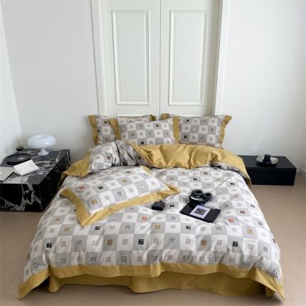 91家纺网 家纺一手货源 找家纺 （总）旷野 2023新款全棉磨毛轻奢四件套